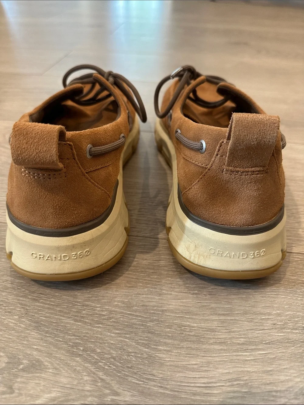 Men's Cole Haan Casual Suede Lace-Up Shoes in Chestnut Brown, size 10.5